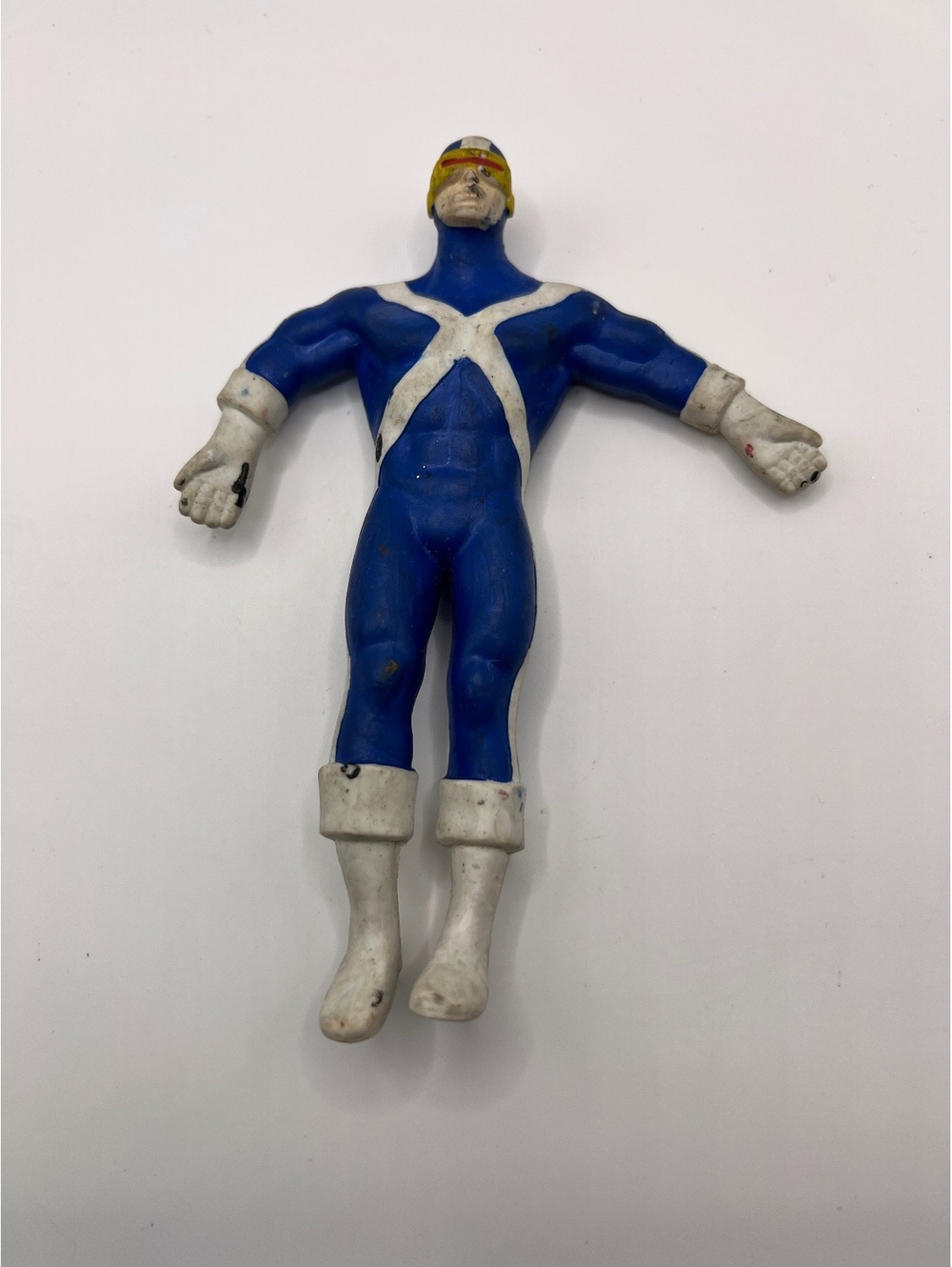 1991 Cyclops Action Figure Toy Blue white rubber vintage 6 1/4”